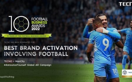 TECNO's AR Campaign with Man City got shortlisted at the Football Business Awards (FBA)